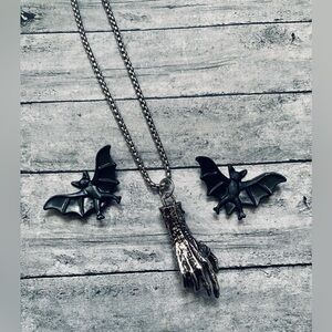 Gothic Horror Monster Hand Necklace Frank Scare Fright